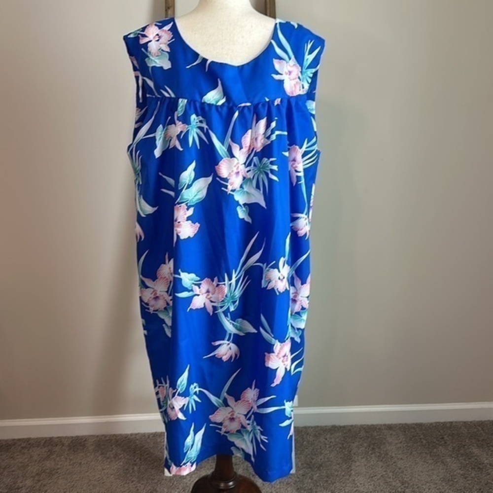 Vintage Kailua Sportswear Hawaiian Sleeveless Floral Dress Size 2XL GUC - Picture 1 of 17